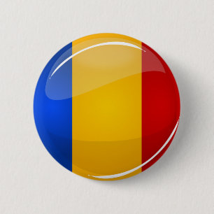 Glossy Round Roemeense vlag Ronde Button 5,7 Cm