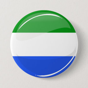 Glossy Round Sierra Leone vlag Ronde Button 7,6 Cm