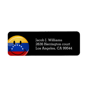 Glossy Round Smilling Venezolaanse vlag Etiket