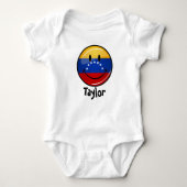 Glossy Round Smilling Venezolaanse vlag Romper (Voorkant)
