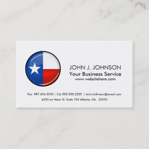 Glossy Round Texas Flag Visitekaartje