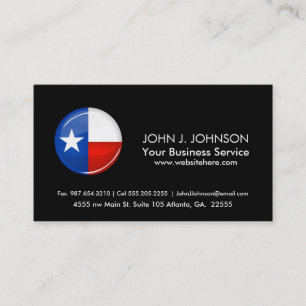 Glossy Round Texas Flag Visitekaartje