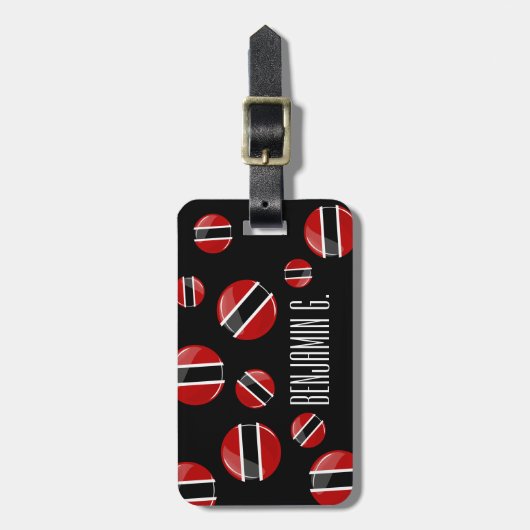 Glossy Round Trinidad en Tobago Bagagelabel (Voorkant verticaal)