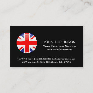 Glossy Round UK Engelse vlag Visitekaartje