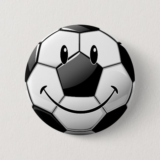 Glossy Smiling Toon Voetbal Ronde Button 5,7 Cm (Voorkant)