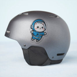 Glossy Transparent -Cute Astronaut Cat 4x4 Sticker