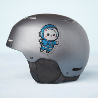 Glossy Transparent -Cute Astronaut Cat 4x4 Sticker