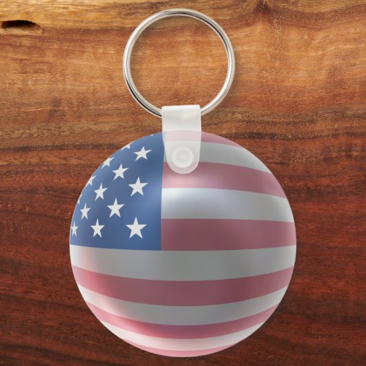 Glossy USA Flag Sleutelhanger (Voorkant)