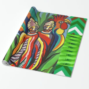 Glossy Wrapping Paper, Afrikaanse Vrouwenpapegaai Cadeaupapier