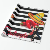 Glossy Wrapping Paper Caliente Mexicaans Cadeaupapier (Uitgerold)