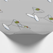 Glossy Wrapping Paper, Martini Glasses Grey Cadeaupapier (Hoek)