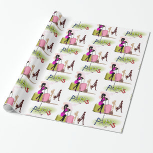 Glossy Wrapping Paper, Paris France Vacation Cadeaupapier