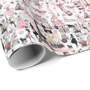 Glossy Wrapping Paper Paris Frankrijk Cadeaupapier