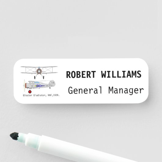 Gloster Gladiator : étiquette de nom classique (En situation)