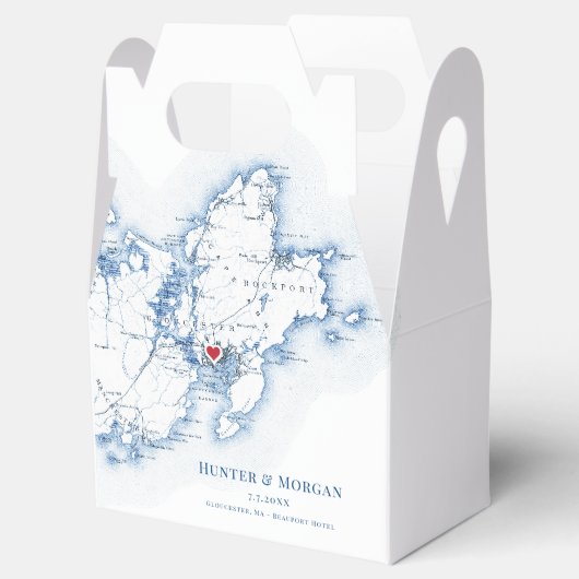 Gloucester Cape Ann bestemming bruiloft elegant Bedankdoosjes (Geopend)