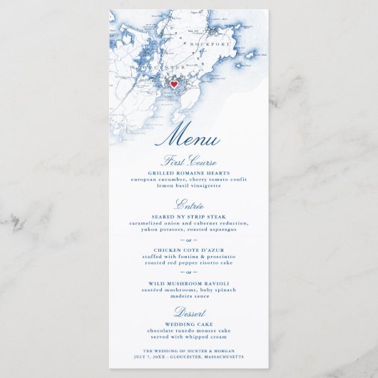 Gloucester Cape Ann Carte Élégant Script de marine (Devant)