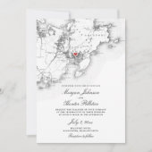 Gloucester Cape Ann Elegant Zwart Wit Bruiloft Kaart (Voorkant)