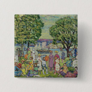 Gloucester Harbour (olie op canvas) Vierkante Button 5,1 Cm