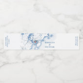 Gloucester MA Bestemming Bruiloft Elegant Waterfles Etiket (Enkel label)