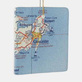 Gloucester MA  Map Keramisch Ornament (Rechts)