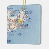 Gloucester MA  Map Keramisch Ornament (Links)