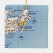 Gloucester MA Map Keramisch Ornament (Achterkant)