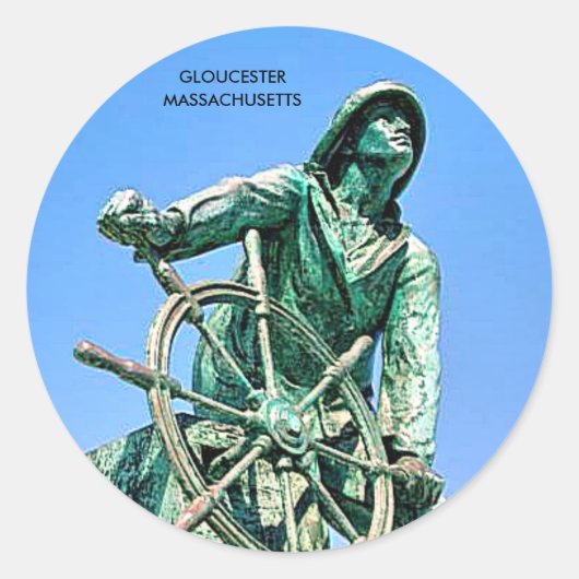 GLOUCESTER MASSACHUSETTS RONDE STICKER (Voorkant)