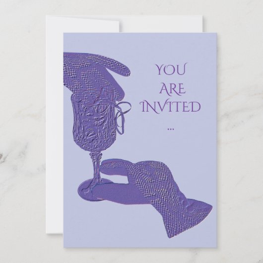 Gloved hands gloves touch wine glass invitation (Devant)