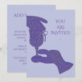 Gloved hands gloves touch wine glass invitation (Devant / Derrière)