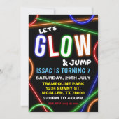 Glow and Jump Birthday Invitation (Devant)
