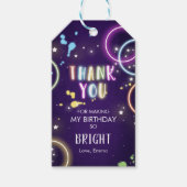 Glow bedankt Neon Birthday Party Girl Favor Cadeaulabel (Voorkant)