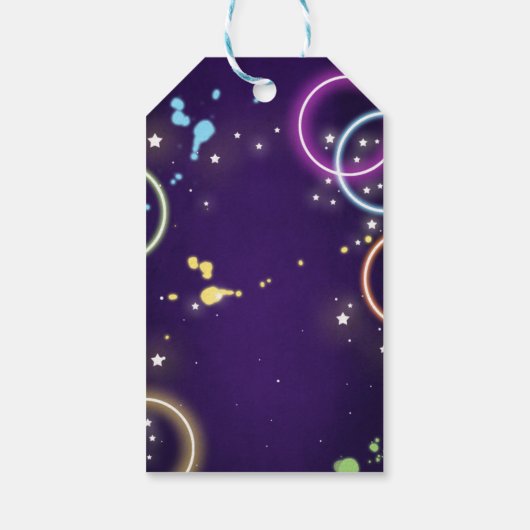 Glow bedankt Neon Birthday Party Girl Favor Cadeaulabel (Achterkant)