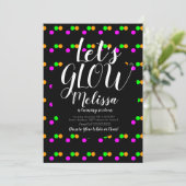 Glow Birthday Confetti Neon Glow in the Dark Party Kaart (Staand voorkant)