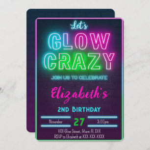 Glow Birthday Uitnodiging