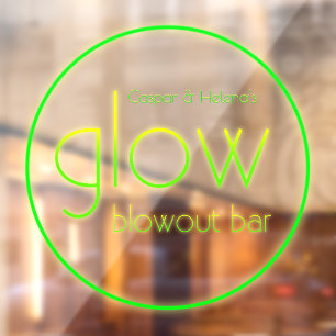 Glow Blowout Bar Voeg Jouw naam Neon Green toe Raamsticker