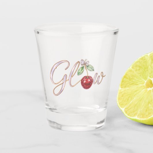 Glow Cherry – Glam Glass Shot Glas (Voorkant)