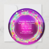 Glow Circles & Stars Uitnodigingen voor verjaardag (Achterkant)