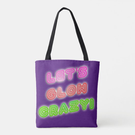 Glow Crazy Cool Neon Shiny Statement Draagtas (Achterkant)