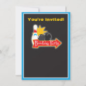 Glow dans les invitations de la partie de bowling (Dos)