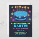 Glow de gâteau d'anniversaire dans les invitations (Devant)
