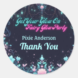 Glow Fairy Feest Thema - Sprookje Na Donker Ronde Sticker