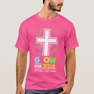 Glow for Jesus Christelijk Cross T-shirt Jesus Chr