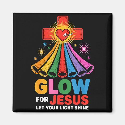 Glow For Jesus Christian Faith  Magneet (Voorkant)