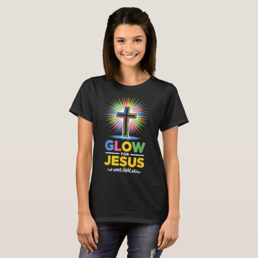 Glow For Jesus Christian Faith T-shirt (Voorkant volledig)