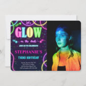 Glow-foto-uitnodiging Kaart (Voorkant)