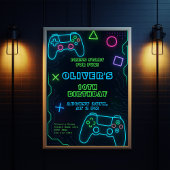 Glow Gaming Party – Verjaardag van het videogame Kaart