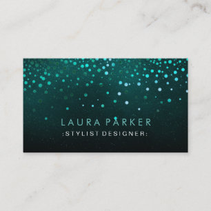 Glow Glitter Blue Confetti Elegant Sky Visitekaartje