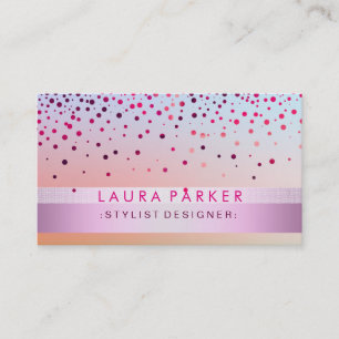 Glow Glitter Roze Confetti Linnen Elegant Visitekaartje