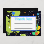 Glow Golf Anniversaire Carte de remerciements (Devant / Derrière)