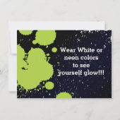 Glow Golf Monster Mini Golfen Party Uitnodiging (Achterkant)